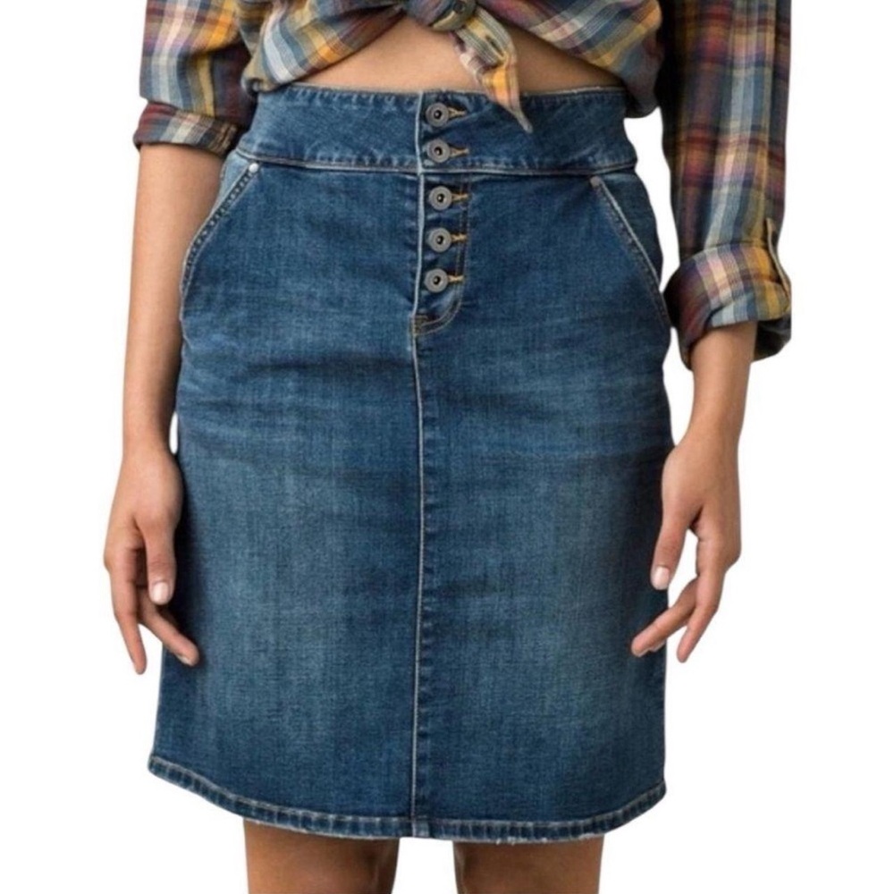 prAna Aubrey Denim Pencil Skirt, Size 6